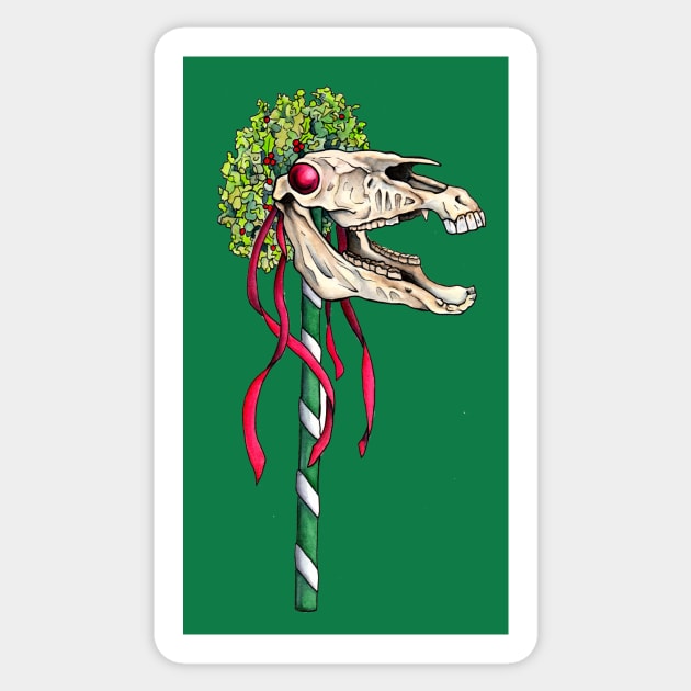 Mari Lwyd Sticker by Reel Fun Studios